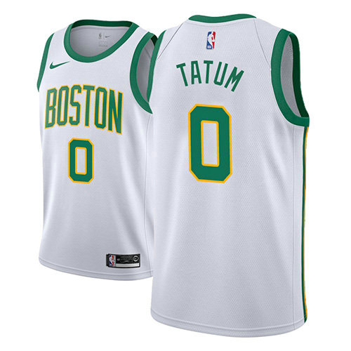 Camiseta baloncesto Jayson Tatum 0 Ciudad 2018-19 Blanco Boston Celtics Hombre