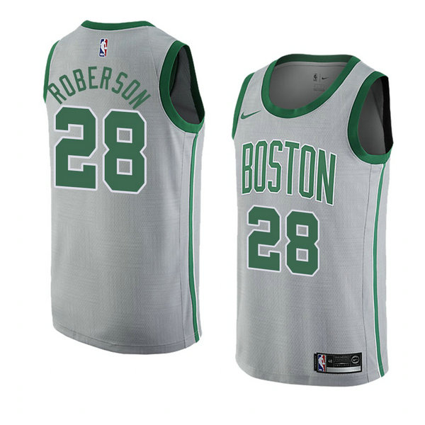Camiseta baloncesto Jeff Roberson 28 Ciudad 2018-19 Gris Boston Celtics Hombre