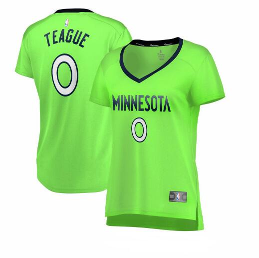 Camiseta baloncesto Jeff Teague 0 statement edition Verde Minnesota Timberwolves Mujer