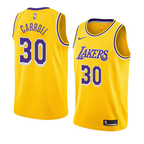 Camiseta baloncesto Jeffrey Carroll 30 Icon 2018-19 Oro Los Angeles Lakers Hombre