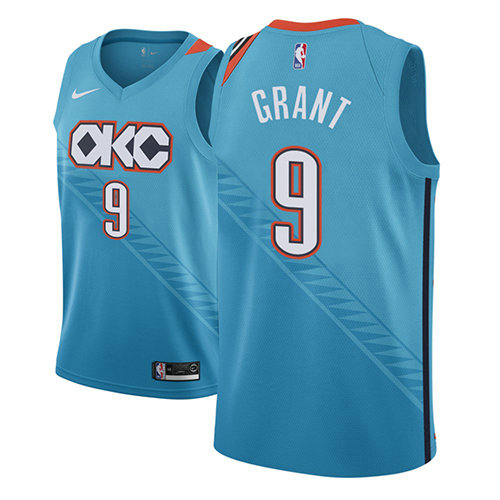 Camiseta baloncesto Jerami Grant 9 Ciudad 2018-19 Azul Oklahoma City Thunder Hombre