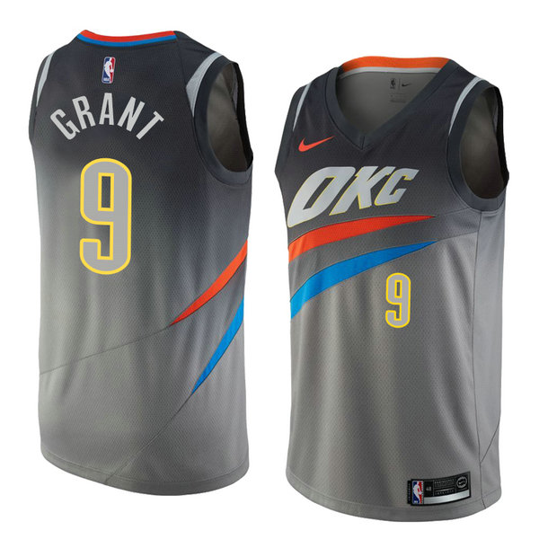 Camiseta baloncesto Jerami Grant 9 Ciudad 2018 Gris Oklahoma City Thunder Hombre