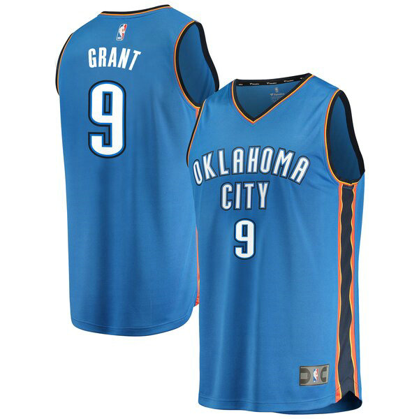 Camiseta baloncesto Jerami Grant 9 Icon Edition Azul Oklahoma City Thunder Hombre