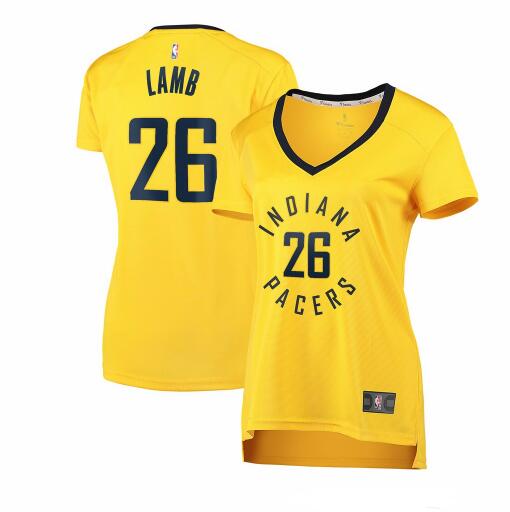 Camiseta baloncesto Jeremy Lamb 26 statement edition Amarillo Indiana Pacers Mujer