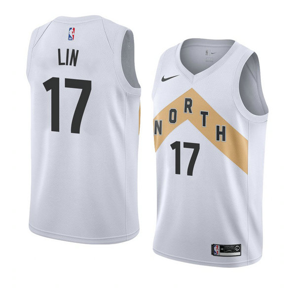 Camiseta baloncesto Jeremy Lin 17 Ciudad 2018 Blanco Toronto Raptors Hombre