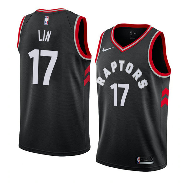 Camiseta baloncesto Jeremy Lin 17 Statement 2018 Negro Toronto Raptors Hombre