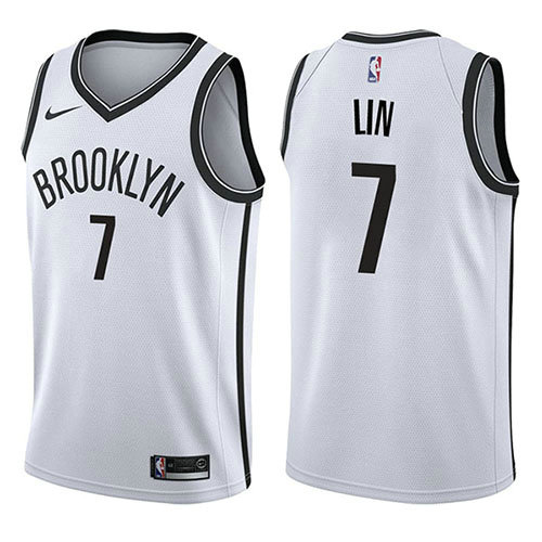 Camiseta baloncesto Jeremy Lin 7 Association 2017-18 Blanco Brooklyn Nets Hombre