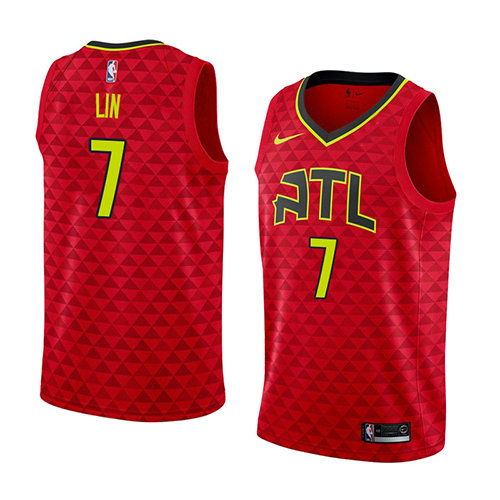 Camiseta baloncesto Jeremy Lin 7 Statement 2018-19 Rojo Atlanta Hawks Hombre