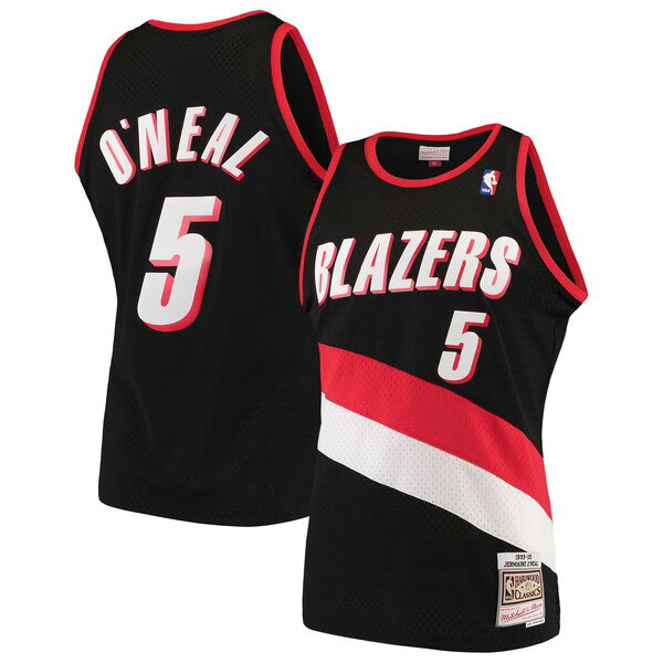 Camiseta baloncesto Jermaine O'Neal 5 Classics Swingman Negro Portland Trail Blazers Hombre