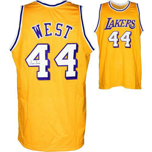 Camiseta baloncesto Jerry West 44 Retro Amarillo Los Angeles Lakers Hombre