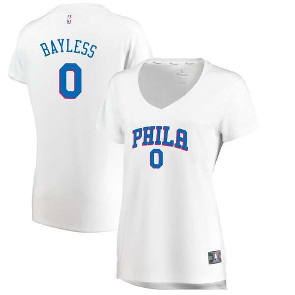 Camiseta baloncesto Jerryd Bayless 0 association edition Blanco Philadelphia 76ers Mujer