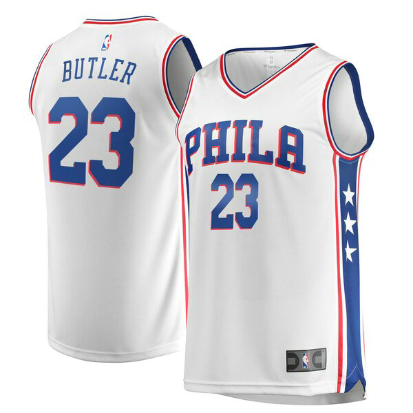 Replica de camiseta baloncesto jimmy butler 23 association edition blanco philadelphia 76ers hombre