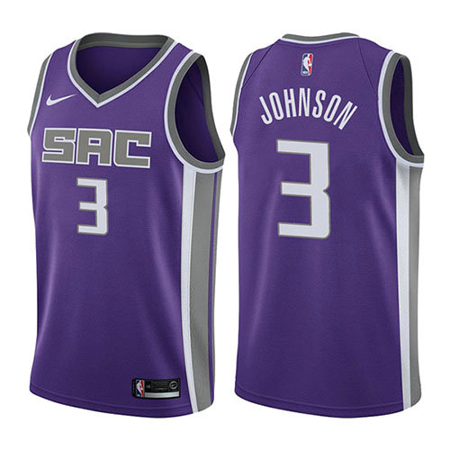 Camiseta baloncesto Joe Johnson 3 Icon 2017-18 P鐓pura Sacramento Kings Hombre