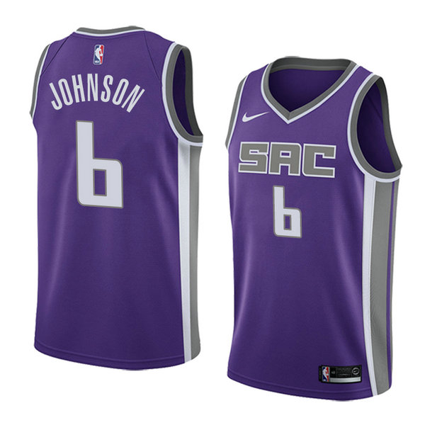 Camiseta baloncesto Joe Johnson 6 Icon 2018 P鐓pura Sacramento Kings Hombre