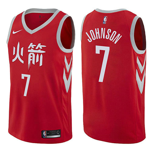 Camiseta baloncesto Joe Johnson 7 Ciudad 2017-18 Rojo Houston Rockets Hombre