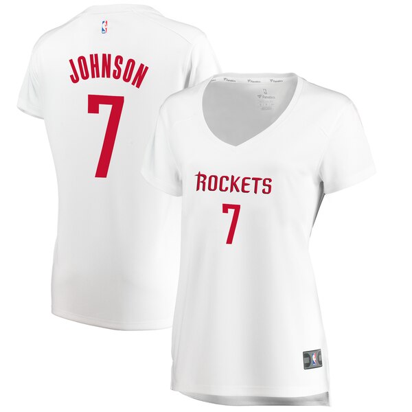 Camiseta baloncesto Joe Johnson 7 association edition Blanco Houston Rockets Mujer