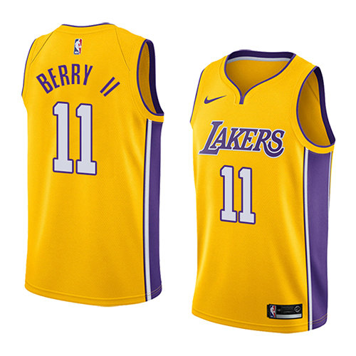Camiseta baloncesto Joel Berry II 11 Icon 2018 Amarillo Los Angeles Lakers Hombre