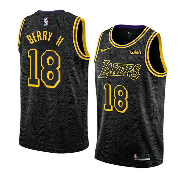 Camiseta baloncesto Joel Berry II 18 Ciudad 2018 Negro Los Angeles Lakers Hombre