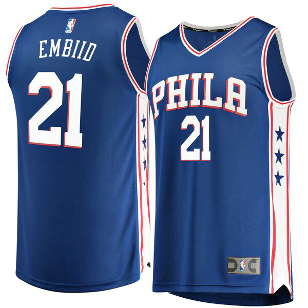 Camiseta baloncesto Joel Embiid 21 Icon Edition Azul Philadelphia 76ers Hombre