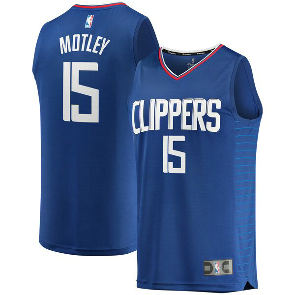 Camiseta baloncesto Johnathan Motley 15 Icon Edition Azul Los Angeles Clippers Hombre