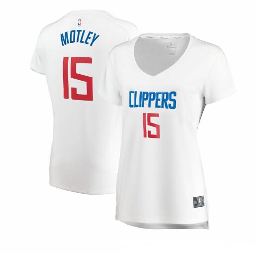 Camiseta baloncesto Johnathan Motley 15 association edition Blanco Los Angeles Clippers Mujer