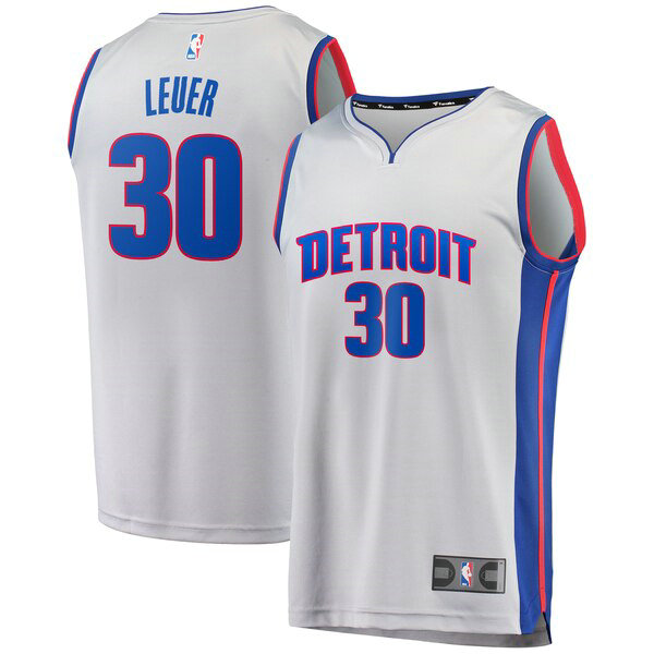 Camiseta baloncesto Jon Leuer 30 Statement Edition Gris Detroit Pistons Hombre