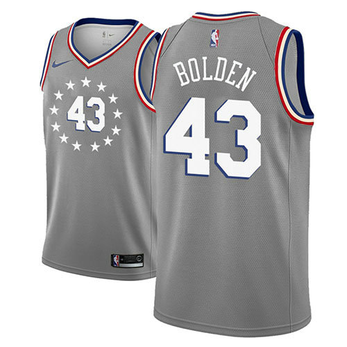 Camiseta baloncesto Jonah Bolden 43 Ciudad 2018-19 Gris Philadelphia 76ers Hombre