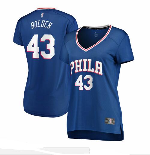 Camiseta baloncesto Jonah Bolden 43 icon edition Azul Philadelphia 76ers Mujer