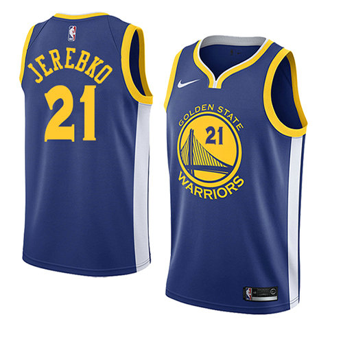 Camiseta baloncesto Jonas Jerebko 21 Icon 2017-18 Azul Golden State Warriors Hombre