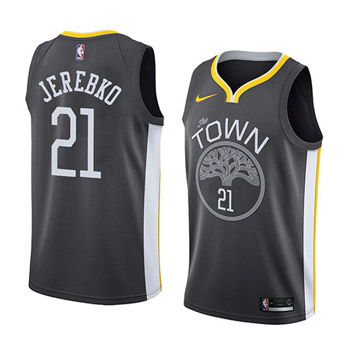 Camiseta baloncesto Jonas Jerebko 21 Statement 2018-19 Negro Golden State Warriors Hombre
