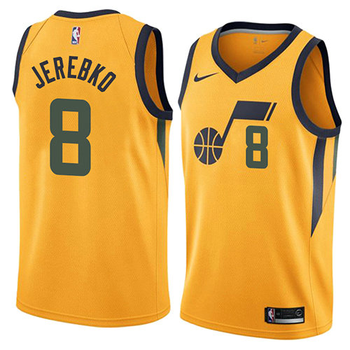 Camiseta baloncesto Jonas Jerebko 8 Statement 2018 Amarillo Utah Jazz Hombre