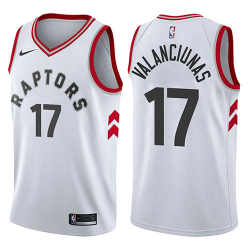 Camiseta baloncesto Jonas Valanciunas 17 Association 2017-18 Blanco Toronto Raptors Hombre