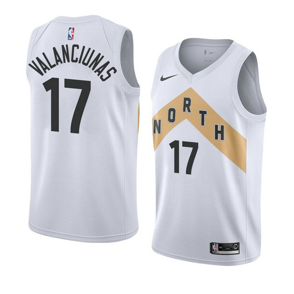 Camiseta baloncesto Jonas Valanciunas 17 Ciudad 2018 Blanco Toronto Raptors Hombre