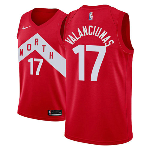 Camiseta baloncesto Jonas Valanciunas 17 Earned 2018-19 Rojo Toronto Raptors Hombre