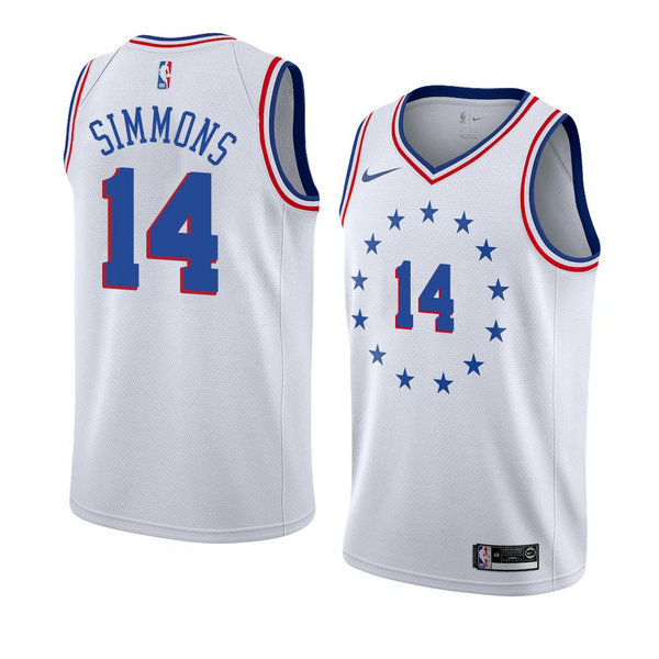 Camiseta baloncesto Jonathon Simmons 14 Earned 2018-19 Blanco Philadelphia 76ers Hombre