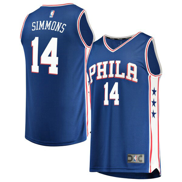 Camiseta baloncesto Jonathon Simmons 14 Icon Edition Azul Philadelphia 76ers Hombre