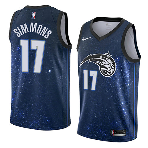 Camiseta baloncesto Jonathon Simmons 17 Ciudad 2018 Azul Orlando Magic Hombre