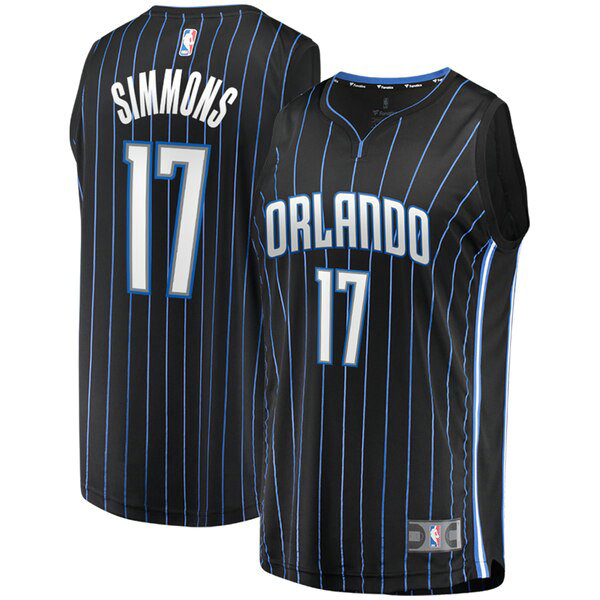 Camiseta baloncesto Jonathon Simmons 17 Statement Edition Negro Orlando Magic Hombre