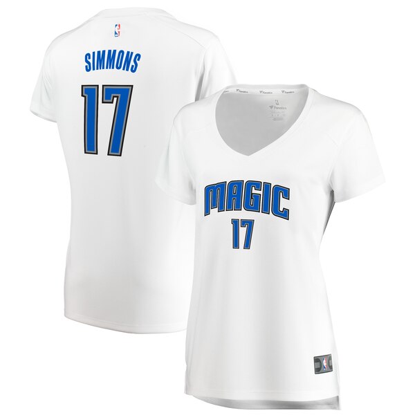Camiseta baloncesto Jonathon Simmons 17 association edition Blanco Orlando Magic Mujer