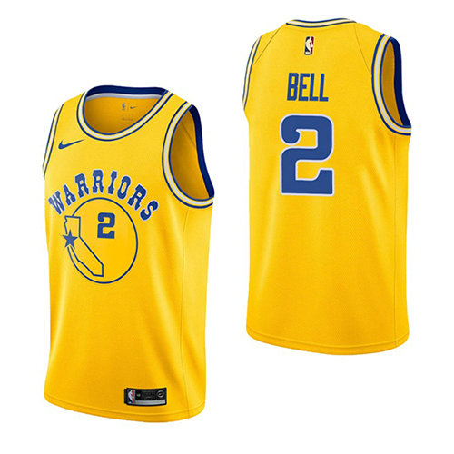 Camiseta baloncesto Jordan Bell 2 Hardwood Classic 2018-19 Amarillo Golden State Warriors Hombre