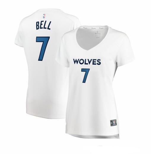 Camiseta baloncesto Jordan Bell 7 association edition Blanco Minnesota Timberwolves Mujer