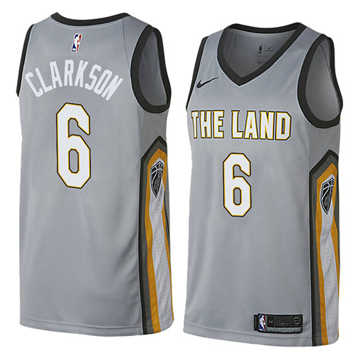 Camiseta baloncesto Jordan Clarkson 6 Ciudad 2018 Gris Cleveland Cavaliers Hombre
