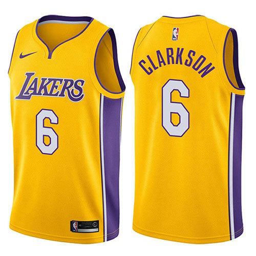 Camiseta baloncesto Jordan Clarkson 6 Swingman Icon 2017-18 Oro Los Angeles Lakers Hombre