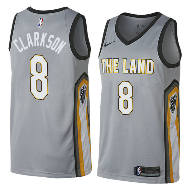 Camiseta baloncesto Jordan Clarkson 8 Ciudad 2018 Gris Cleveland Cavaliers Hombre