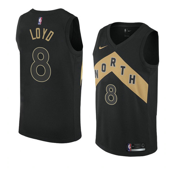 Camiseta baloncesto Jordan Loyd 8 Ciudad 2018 Negro Toronto Raptors Hombre