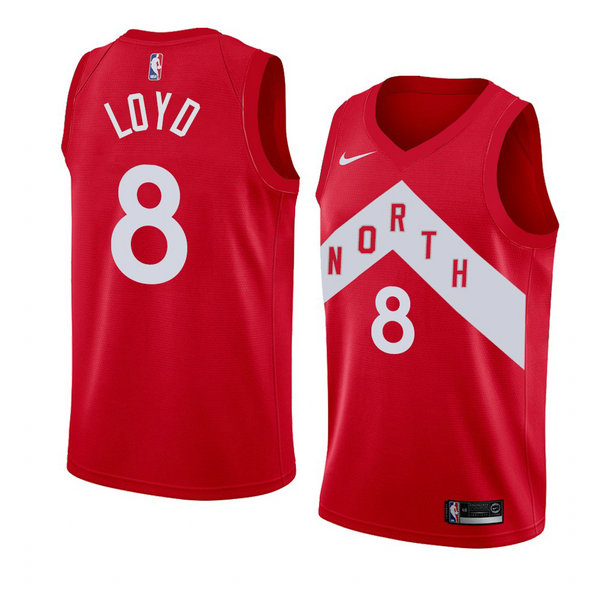 Camiseta baloncesto Jordan Loyd 8 Earned 2018-19 Rojo Toronto Raptors Hombre