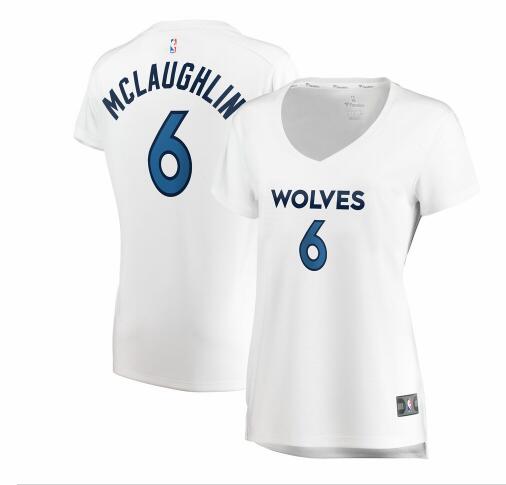 Camiseta baloncesto Jordan McLaughlin 6 association edition Blanco Minnesota Timberwolves Mujer