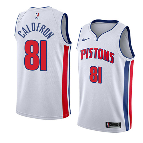 Camiseta baloncesto Jose Calderon 81 Association 2018 Blanco Detroit Pistons Hombre