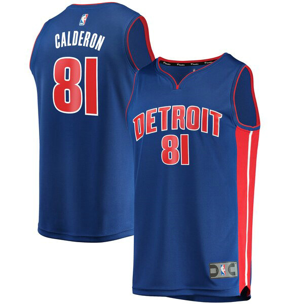 Camiseta baloncesto Jose Calderon 81 Icon Edition Azul Detroit Pistons Hombre