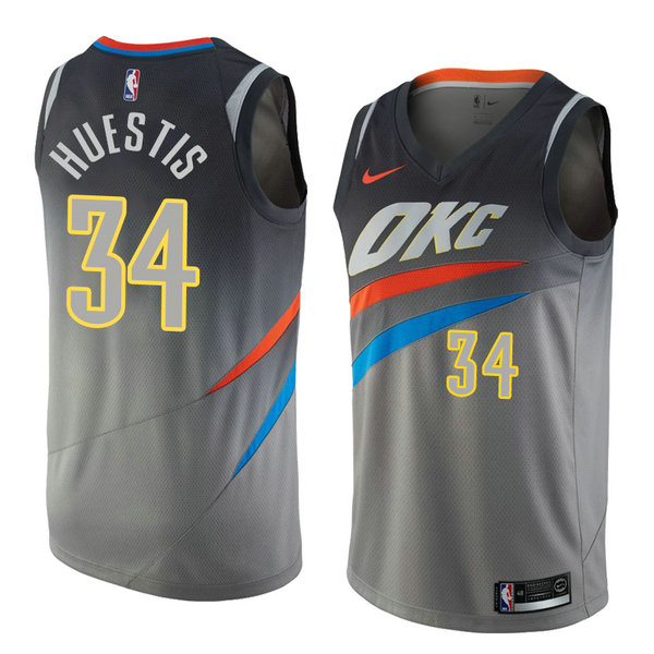 Camiseta baloncesto Josh Huestis 34 Ciudad 2018 Gris Oklahoma City Thunder Hombre